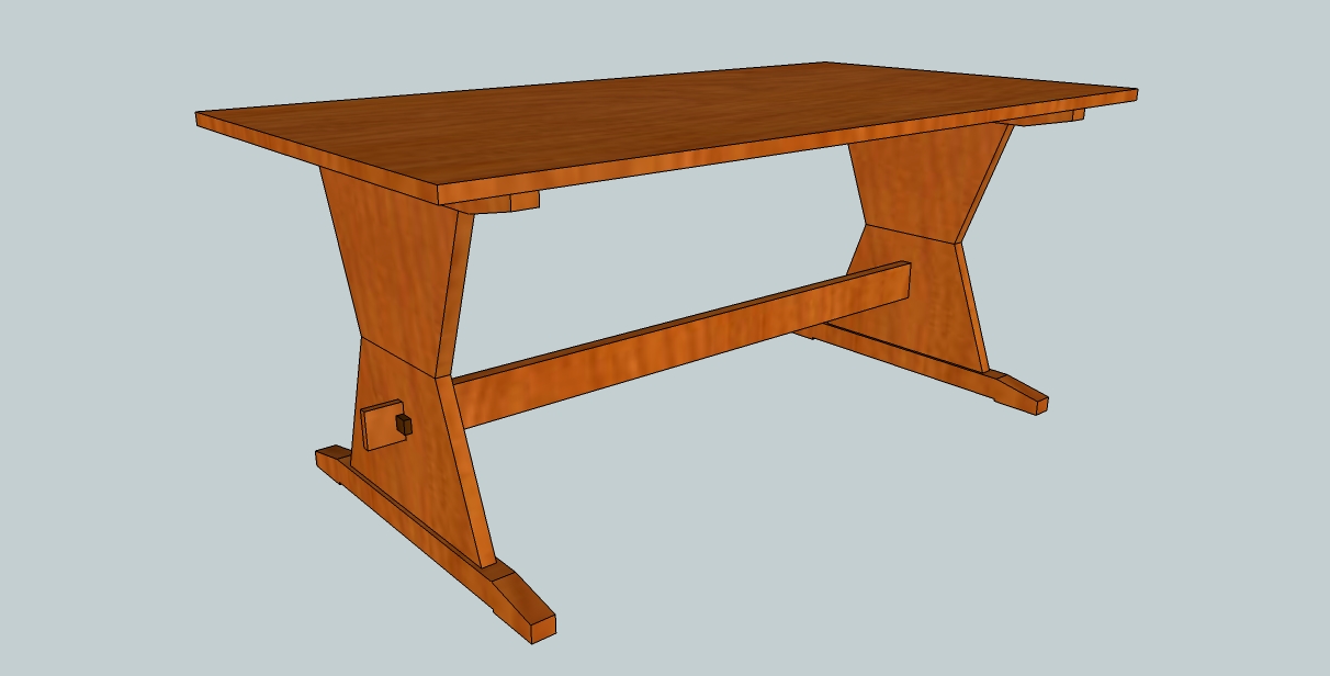 板足ダイニングテーブル　Xライン